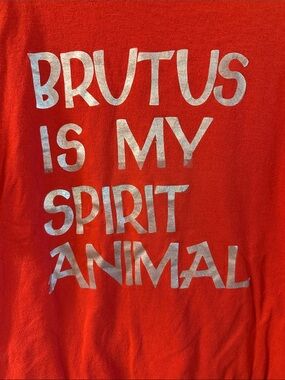 Red T-Shirt with Silver OSU "BRUTUS IS MY SPIRIT ANIMAL" Print